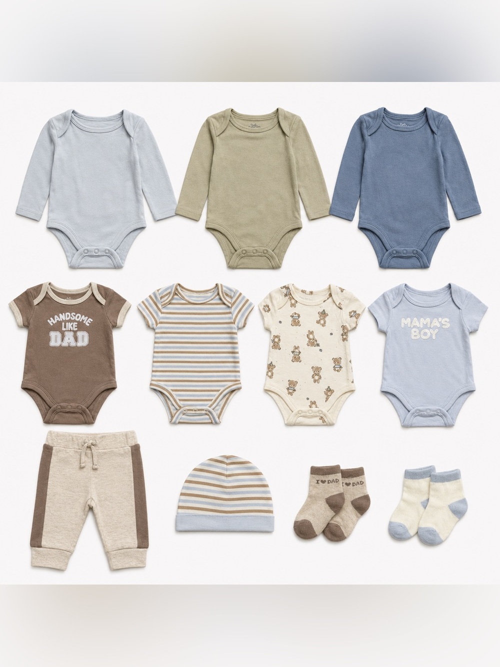 NWT Baby Essentials 3 & 6m  Mix & Match sets giving mom & dad a special outfit
